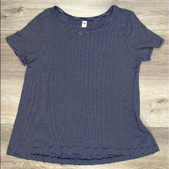 Old Navy Lux Striped T Shirt Large Navy White Stripe - Picture 8 of 8